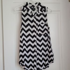 Black and White button down tank